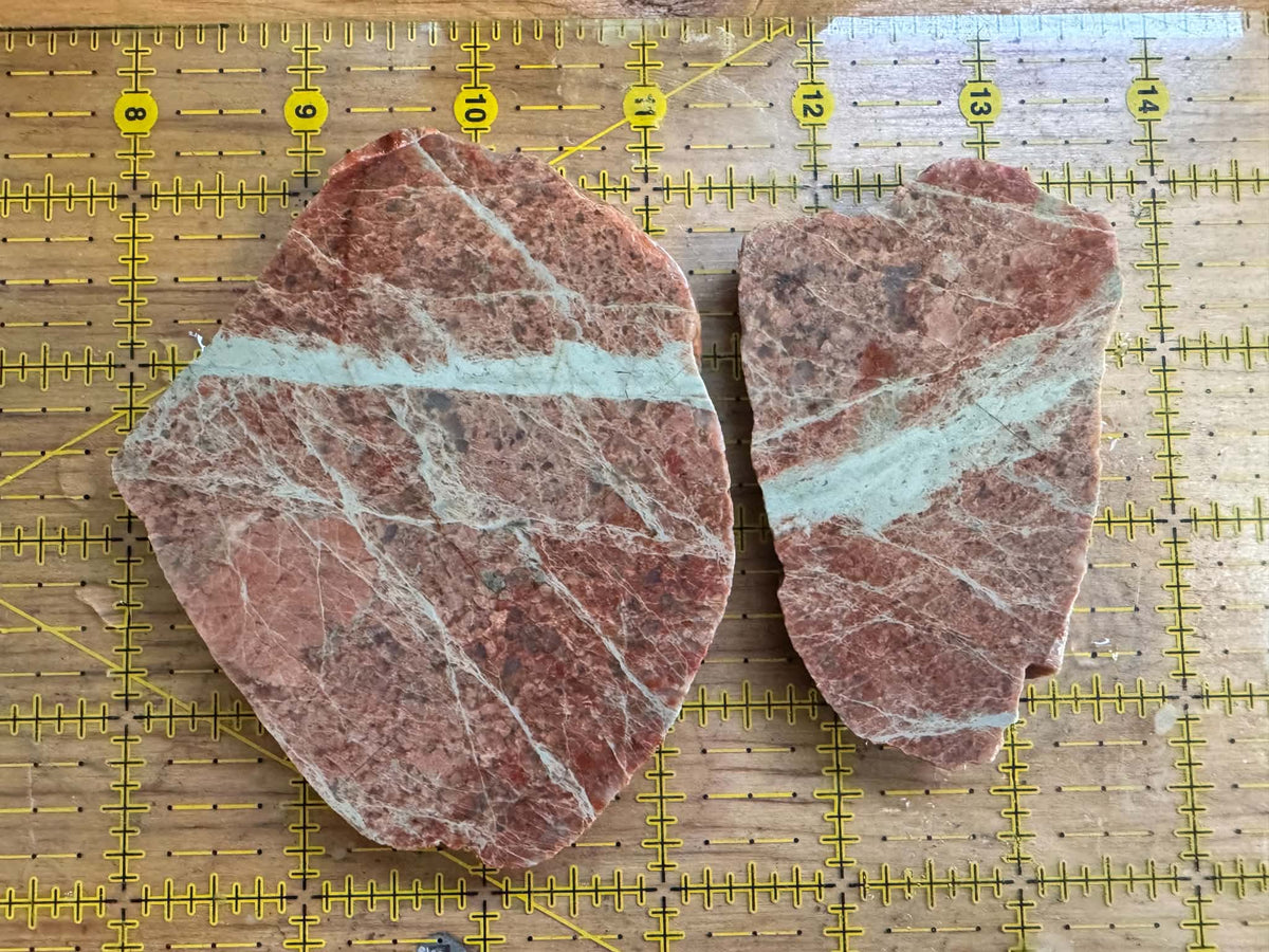 Lot of two small Lake Superior Unakite Natural Stone Slabs