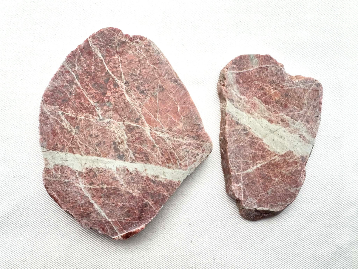 Lot of two small Lake Superior Unakite Natural Stone Slabs