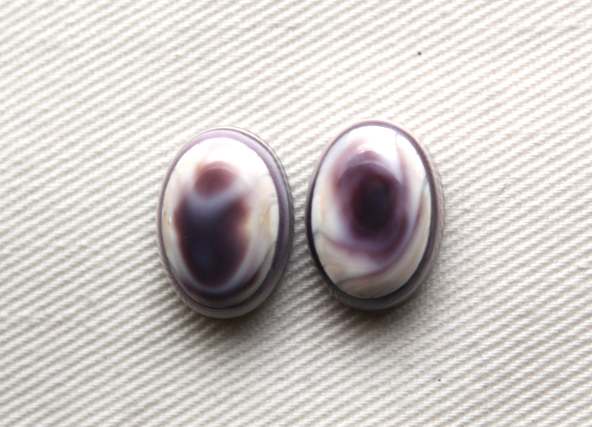 TWO Wampum Quahog Shell Oval 10x14MM