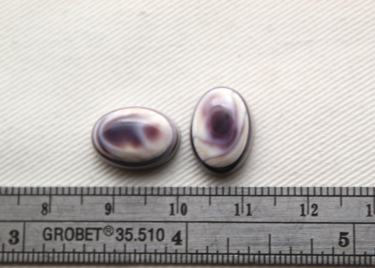 TWO Wampum Quahog Shell Oval 10x14MM