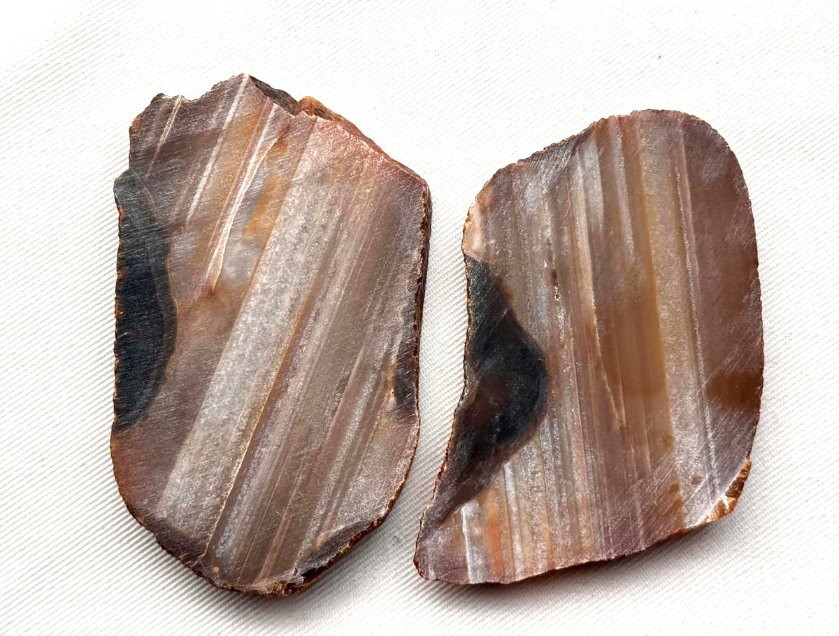 Lot of two small Waterline Agate Natural Stone Slabs