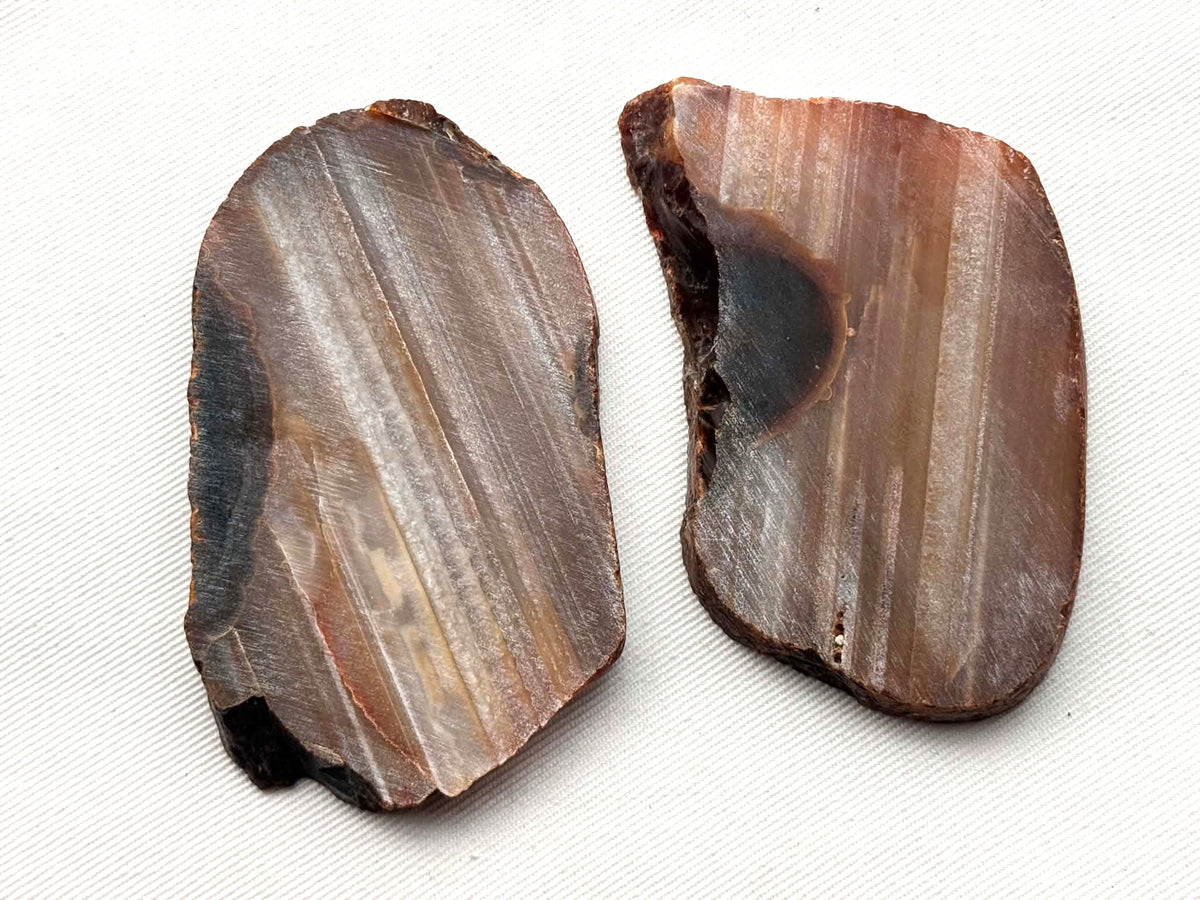 Lot of two small Waterline Agate Natural Stone Slabs