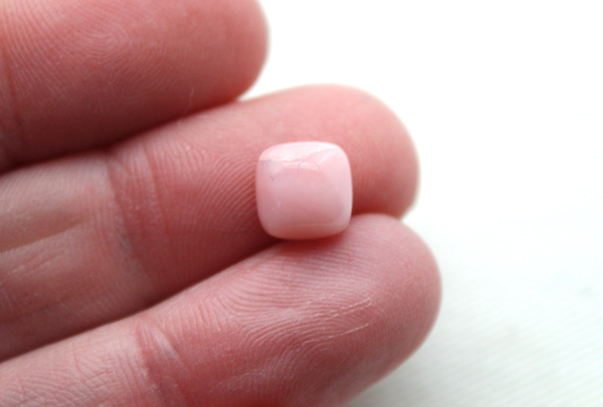 TWO Pink Opal Cushion Cabochon Gemstone 8MM