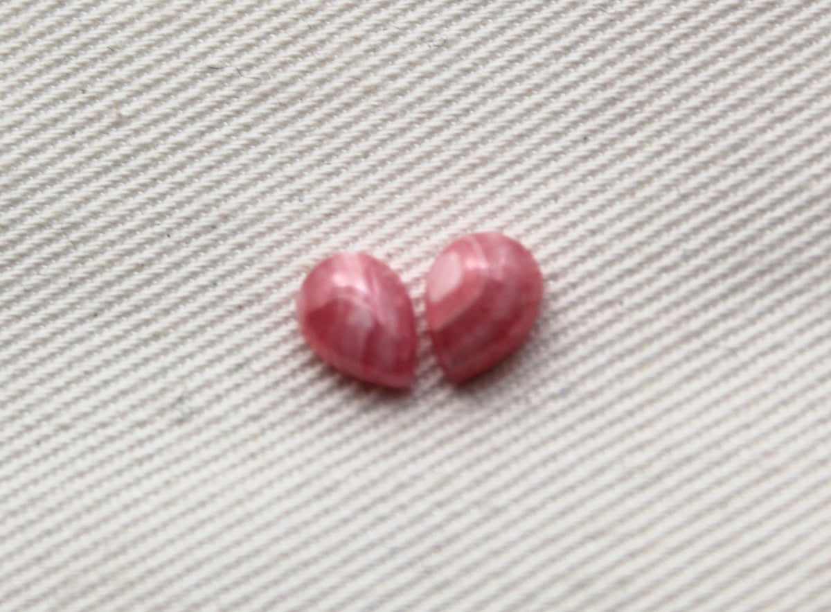 MINI Rhodocrosite pair cabochons Gemstones Pear 5X7MM