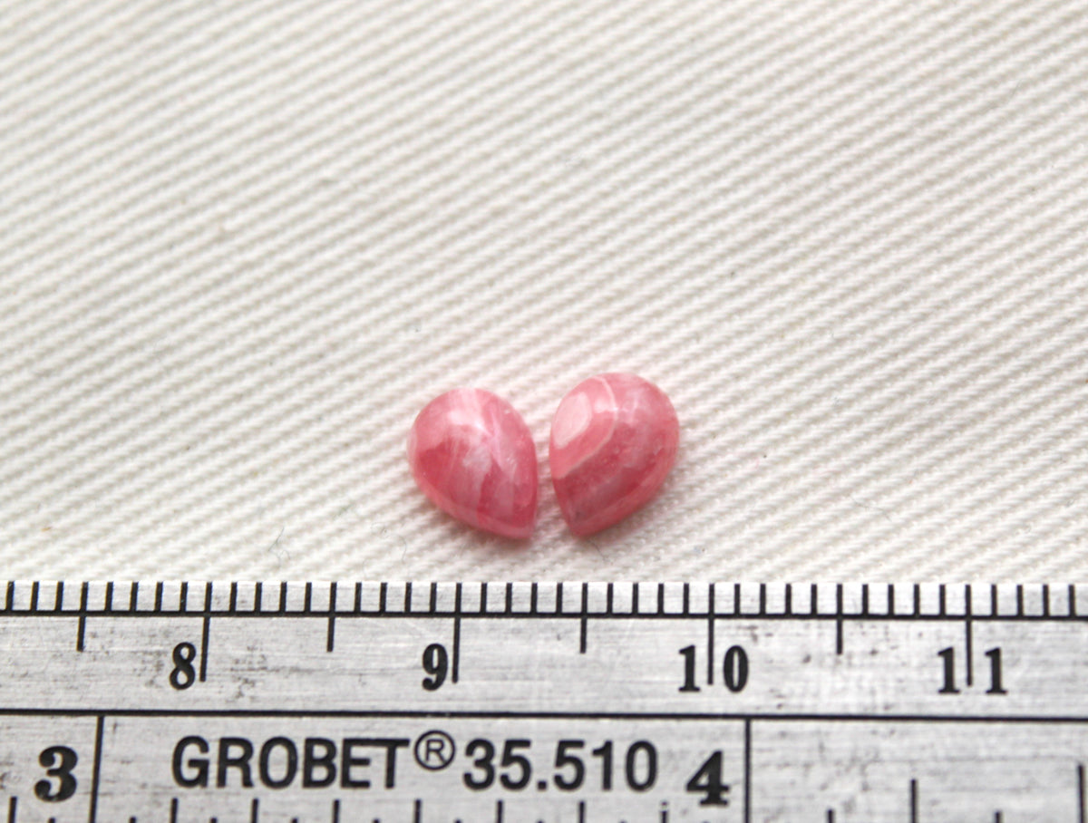 MINI Rhodocrosite pair cabochons Gemstones Pear 5X7MM