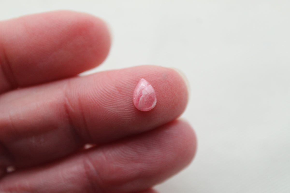 MINI Rhodocrosite pair cabochons Gemstones Pear 5X7MM