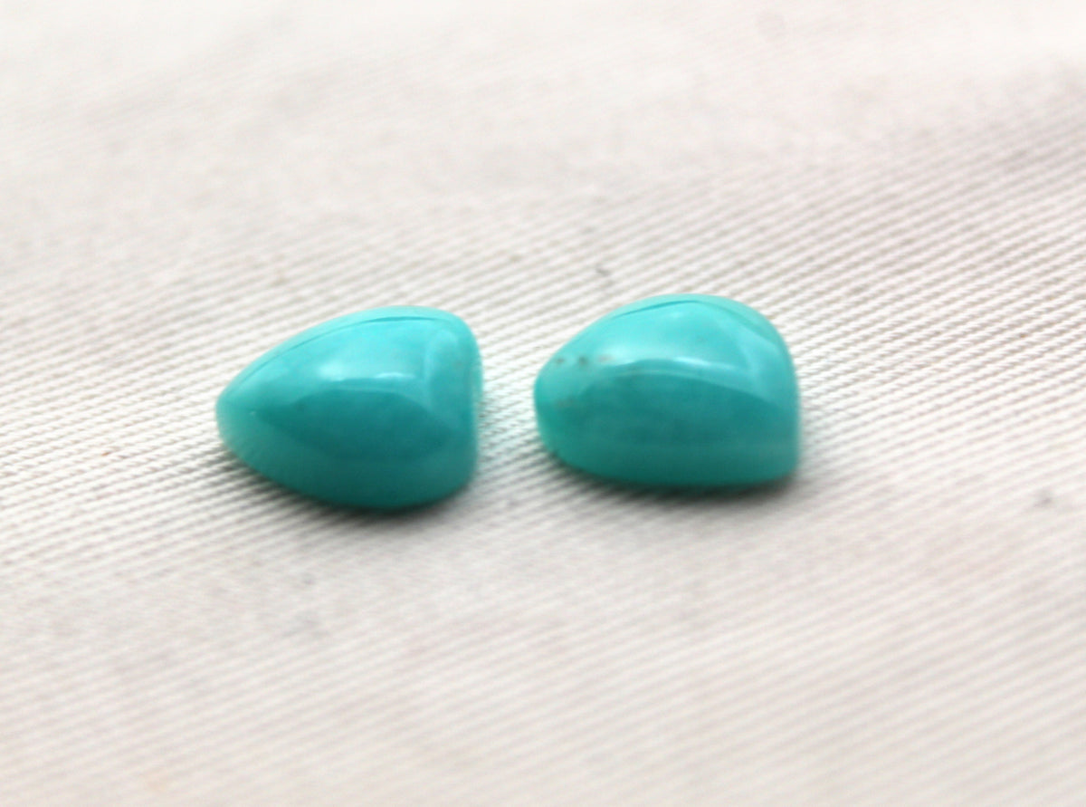 TWO Amazonite heart cabochon 12 mm blue