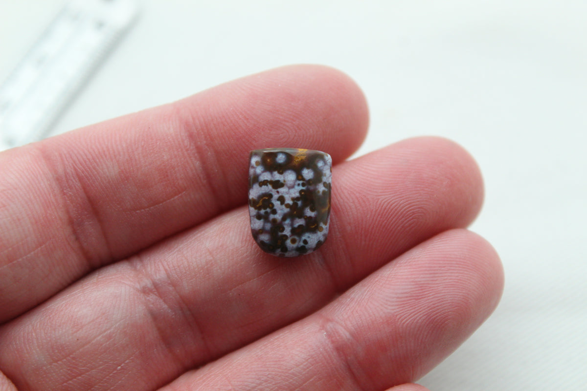 Small Arda Jasper Cabochon freeform cushion high dome