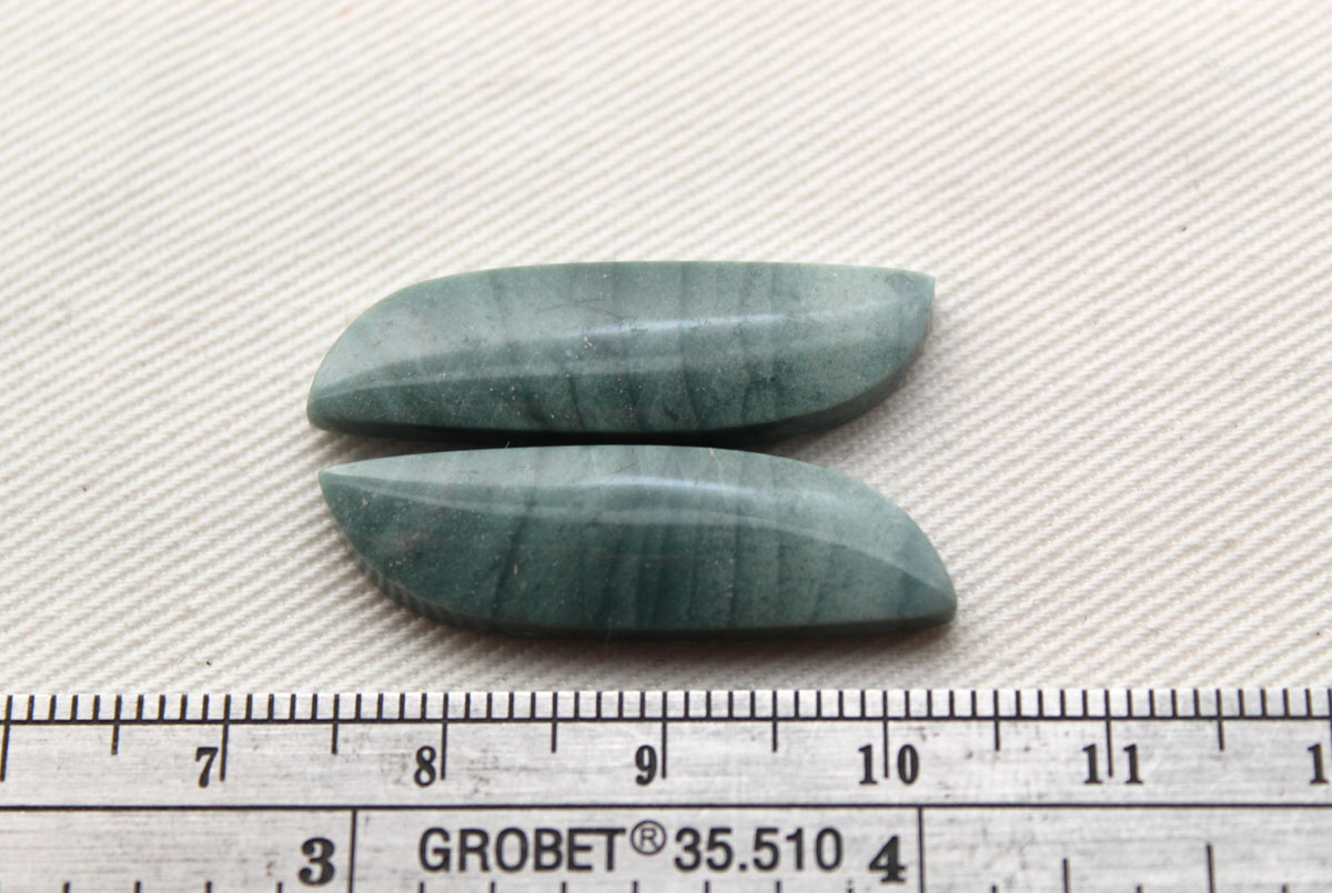 Paire de Cabochons Jaspe Impérial Gris ovale