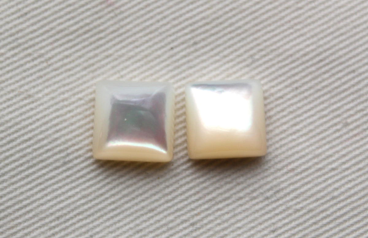 DEUX cabochons Nacre Pierres gemmes rondes 10MM
