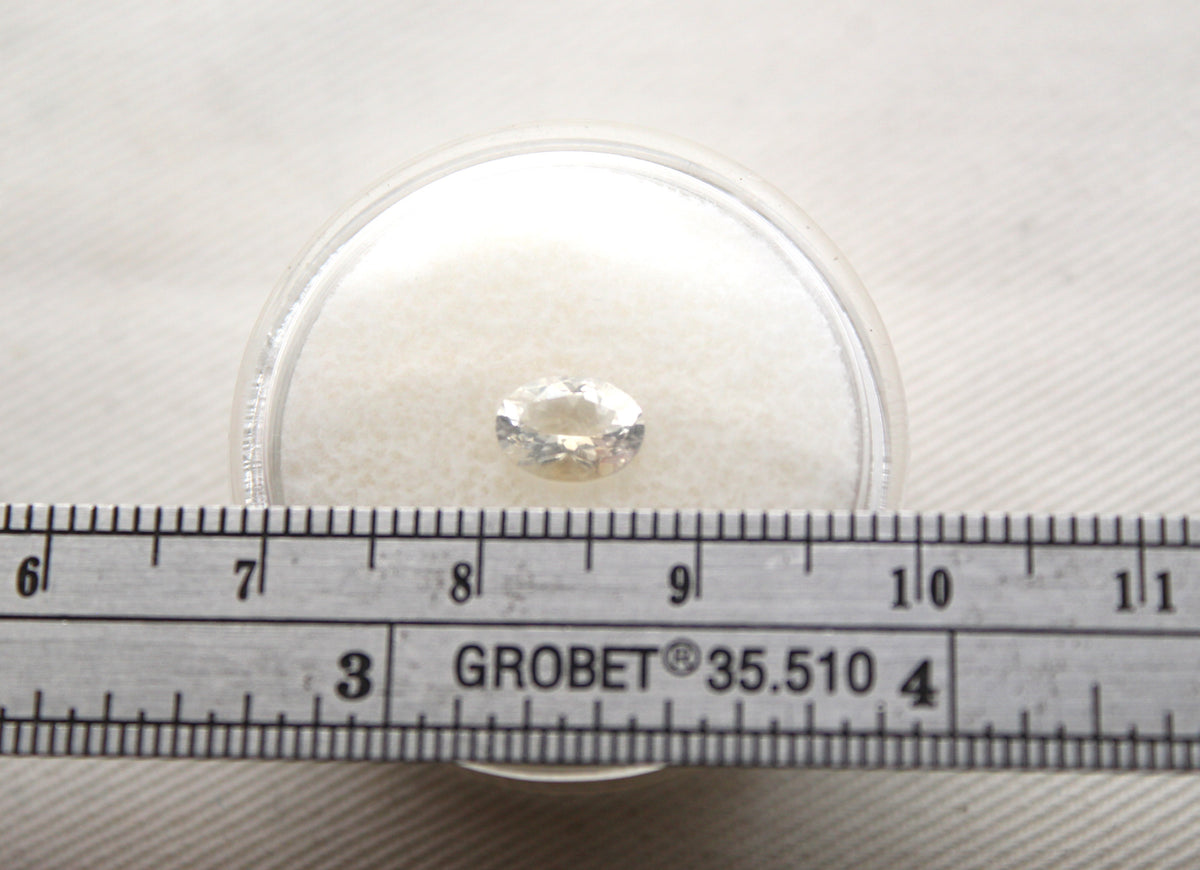 Faceted Citrine Gemstone yellow oval shape
