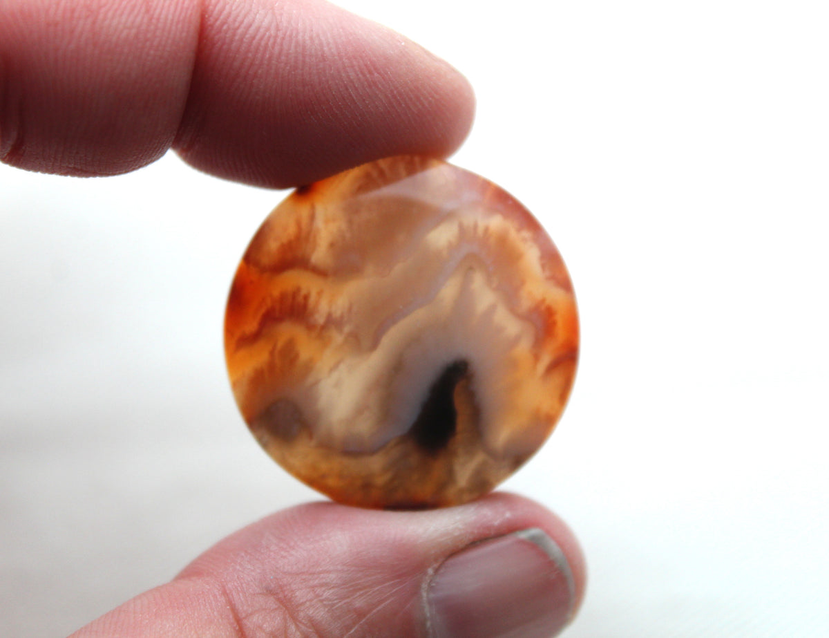 Orange Agate Cabochon Gemstone round 28MM