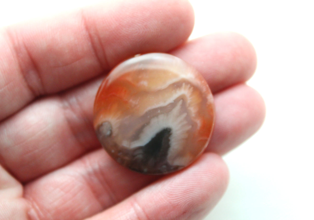 Orange Agate Cabochon Gemstone round 28MM