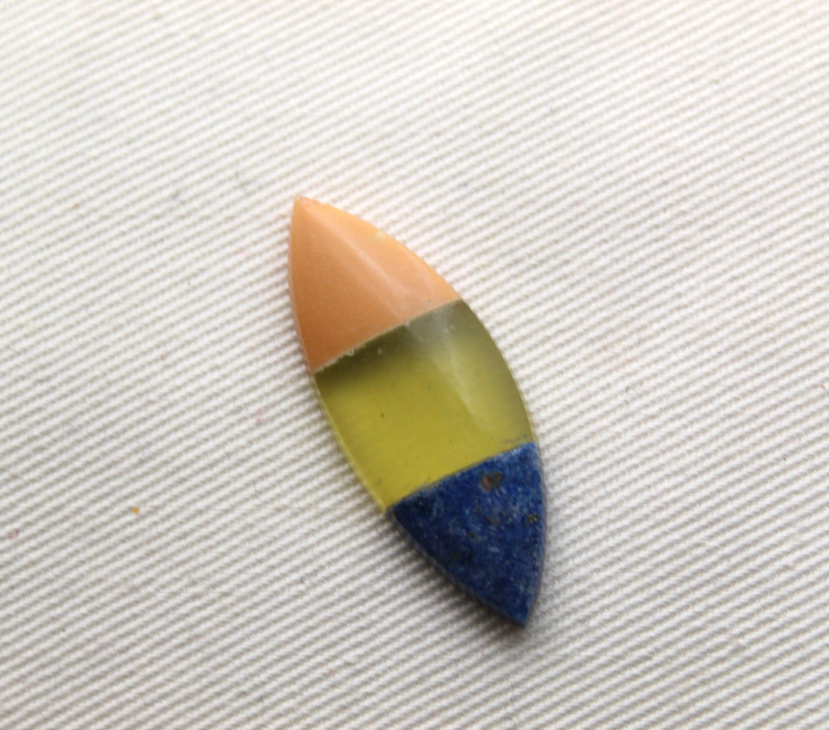 Small Intarsia Cabochon Lapis vesuvianite yellow Chrysoprase