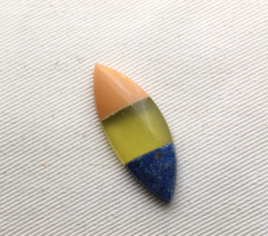 Small Intarsia Cabochon Lapis vesuvianite yellow Chrysoprase