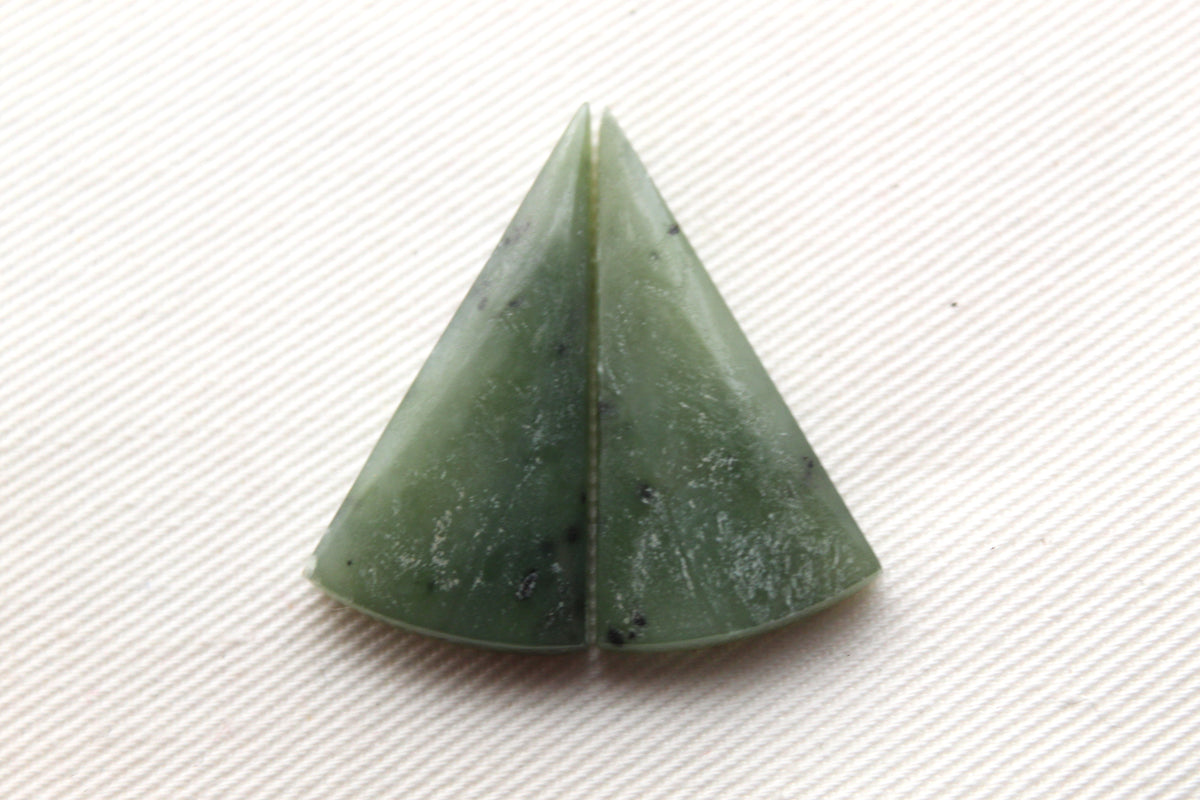Nephrite Jade Cabochons Pair Gemstone moss green
