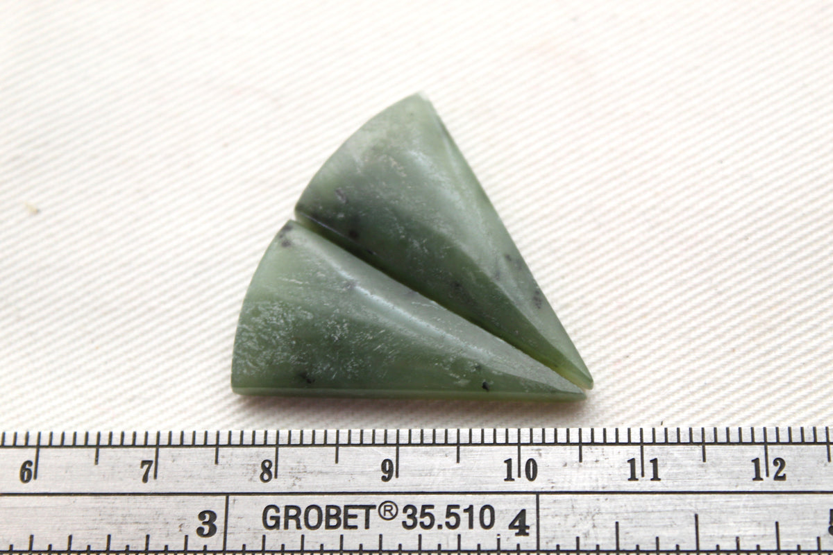 Nephrite Jade Cabochons Pair Gemstone moss green