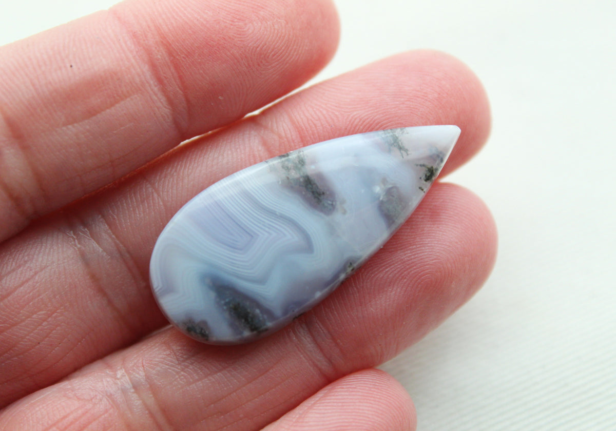 Purple Moss Agate Cabochon teardrop natural gemstone