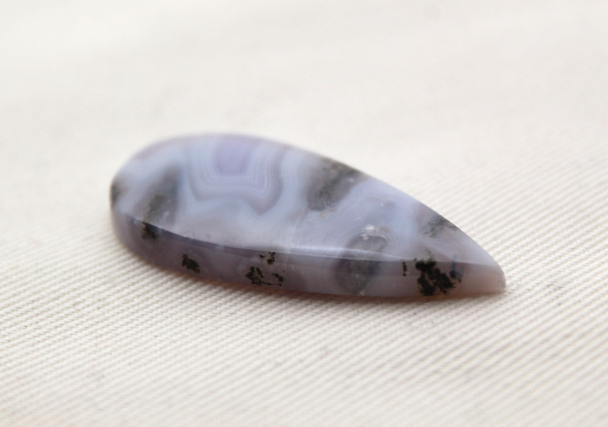 Purple Moss Agate Cabochon teardrop natural gemstone