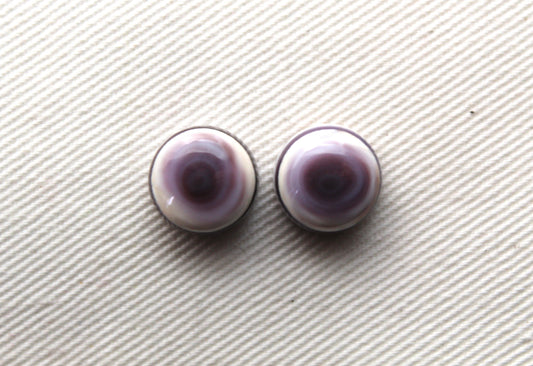 TWO Wampum Quahog Shell round 10MM purple