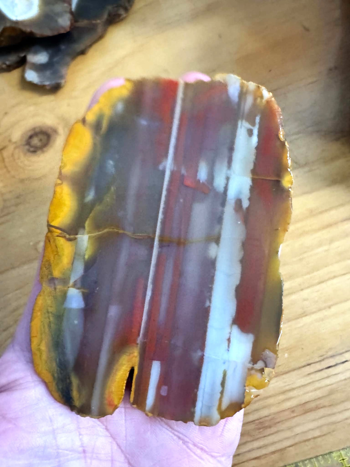 Lot of two Waterline Agate Natural Stone Slabs red