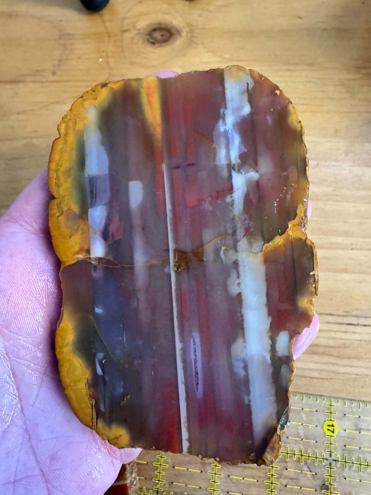 Lot of two Waterline Agate Natural Stone Slabs red