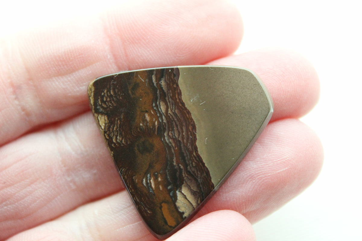 Deschutes Jasper Thin Cabochon beige brown gemstone