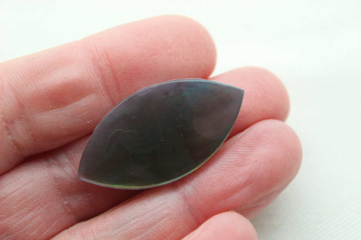 Indonesian Agate Plume DOUBLET Cabochon Gemstone marquise yellow