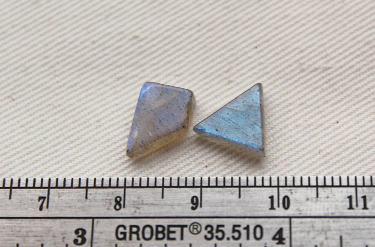 TWO Small Labradorite Cabochon gemstones