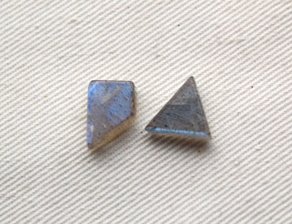 TWO Small Labradorite Cabochon gemstones