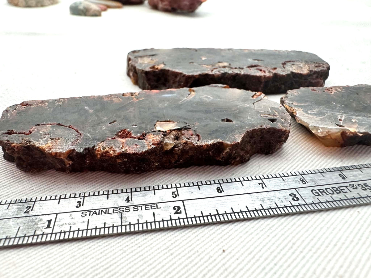 THREE Small Turkish Agate Natural Stone Slab tubes