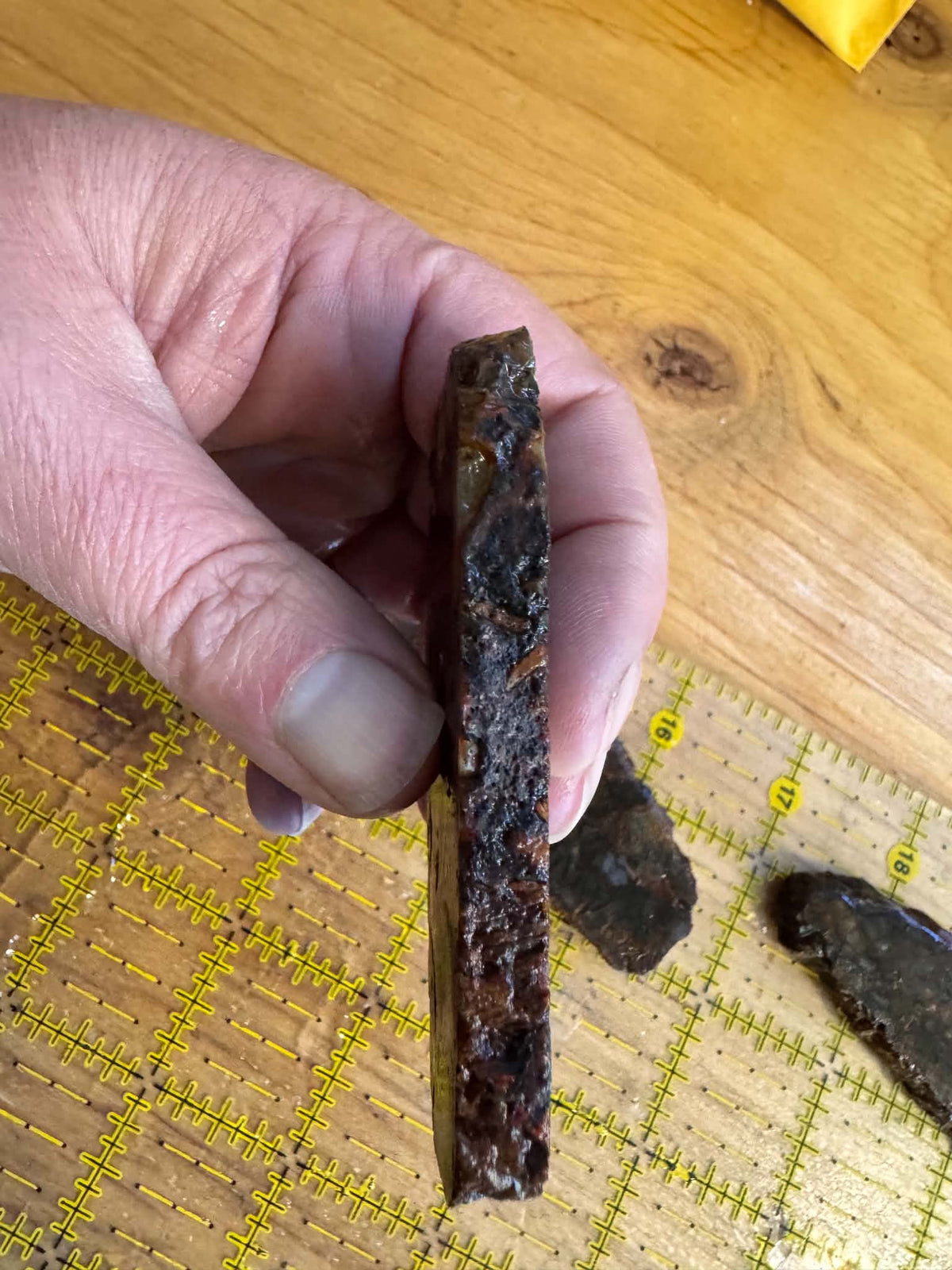 THREE Small Turkish Agate Natural Stone Slab tubes