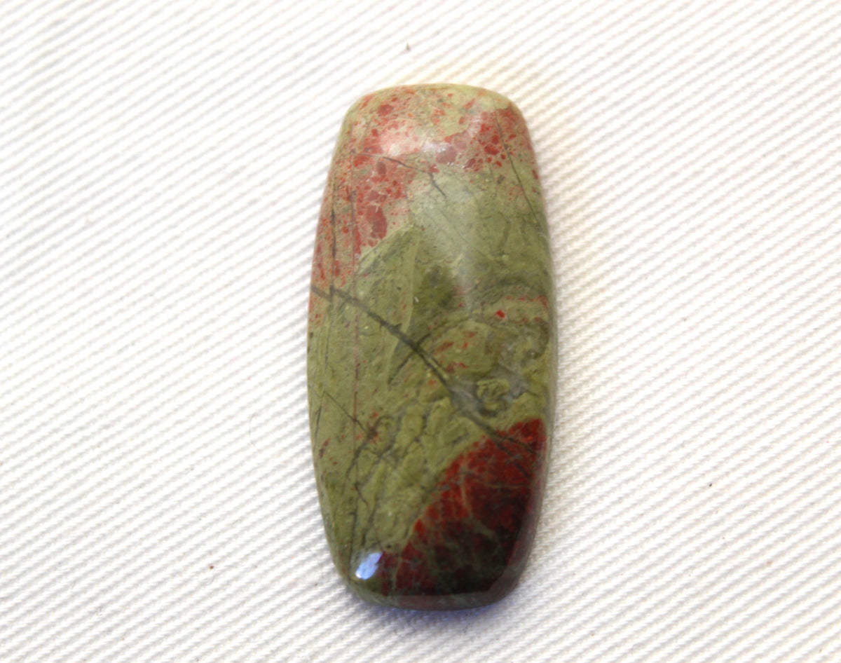 Lake Superior Red and Green Jasper Cabochon Gemstone rectangle