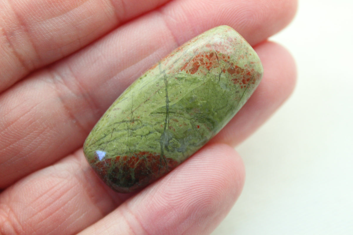 Lake Superior Red and Green Jasper Cabochon Gemstone rectangle