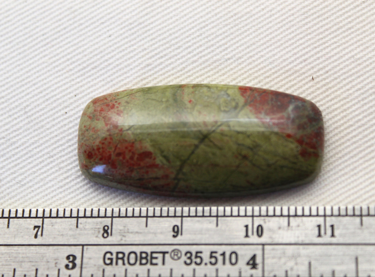 Lake Superior Red and Green Jasper Cabochon Gemstone rectangle
