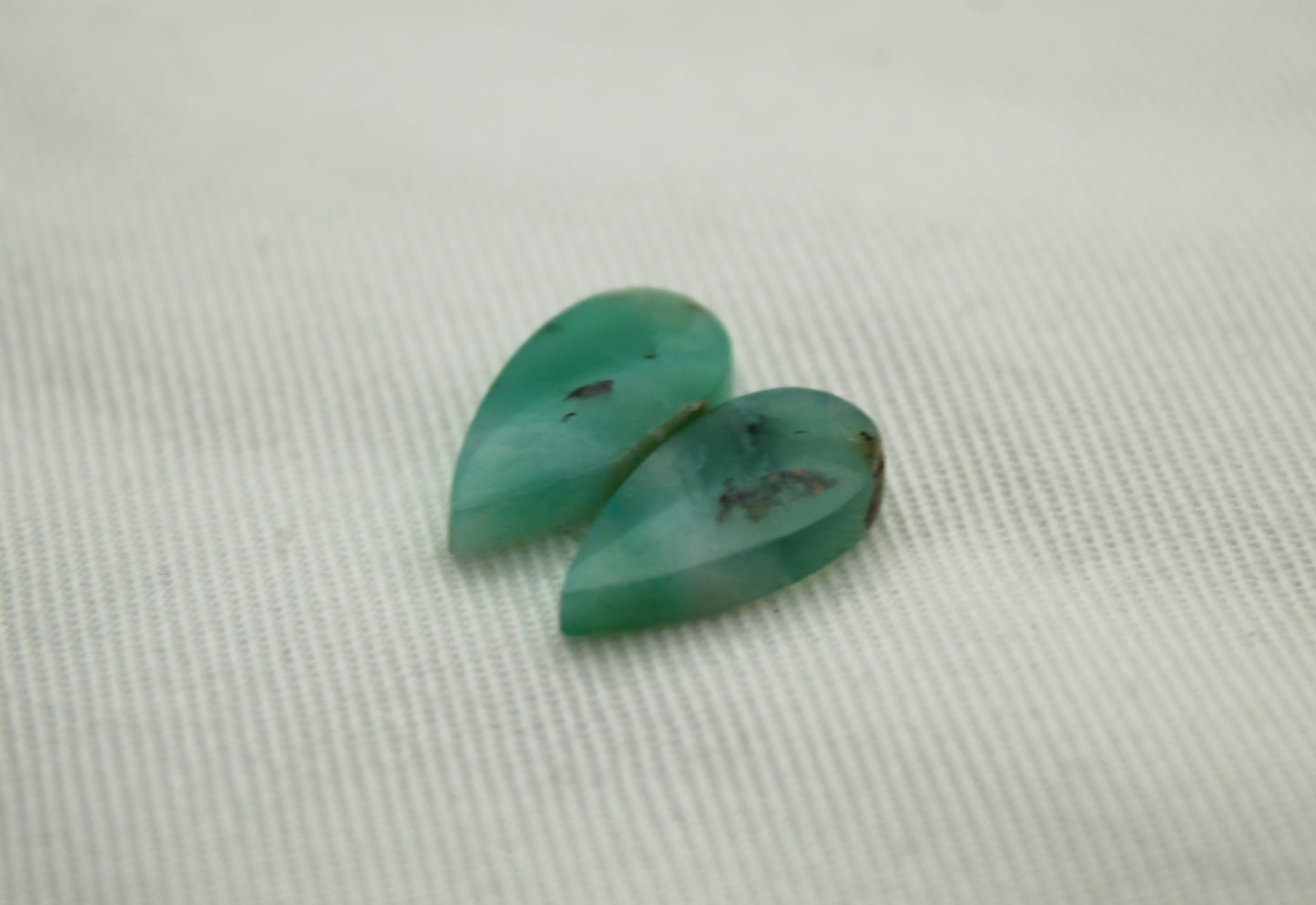 Fossil Palmwood Pair Cabochon Gemstone with druzy pockets Oval