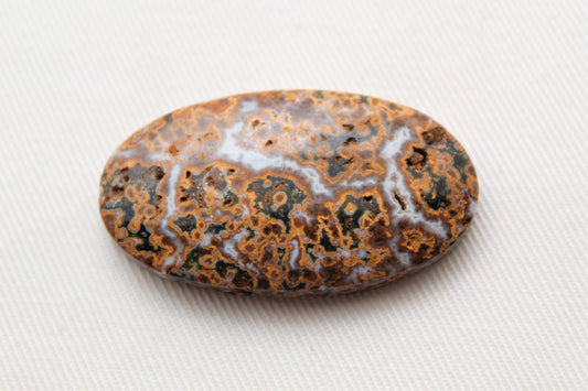 River Jasper Cabochon Gemstone yellow white green Oval