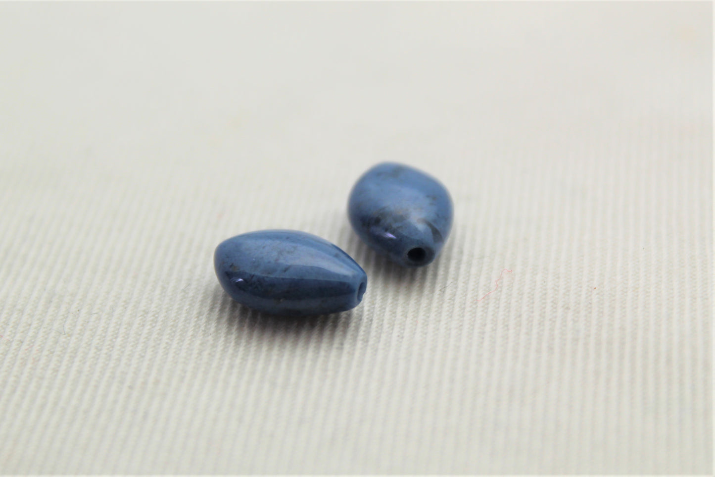 HALF DRILLED Two Dumortierite Gemstones leaves 8x12MM