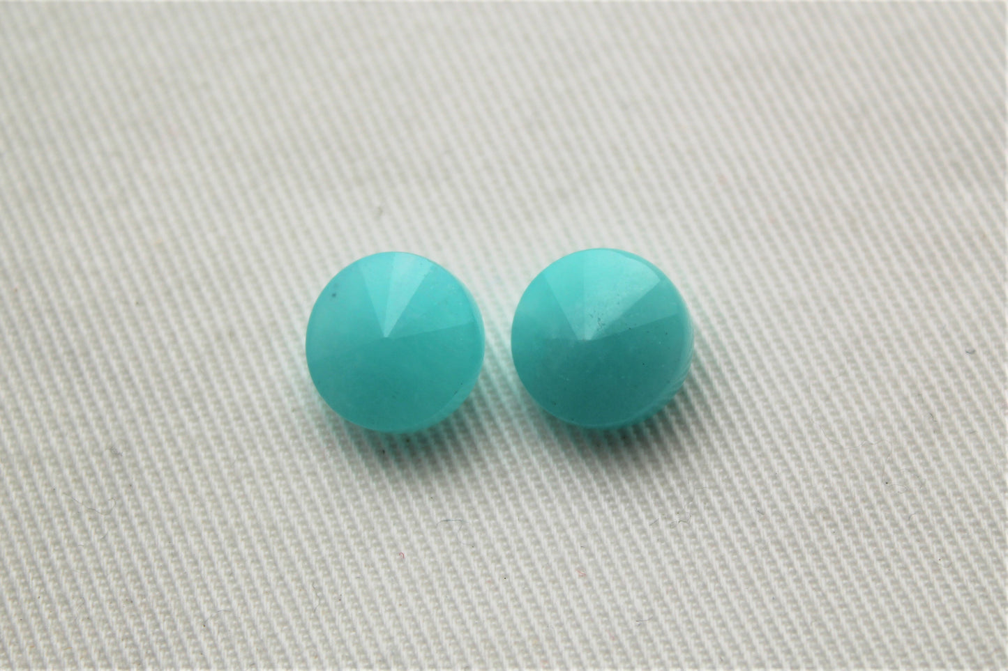 TWO Amazonite cabochons 10 MM Gemstones round drilled