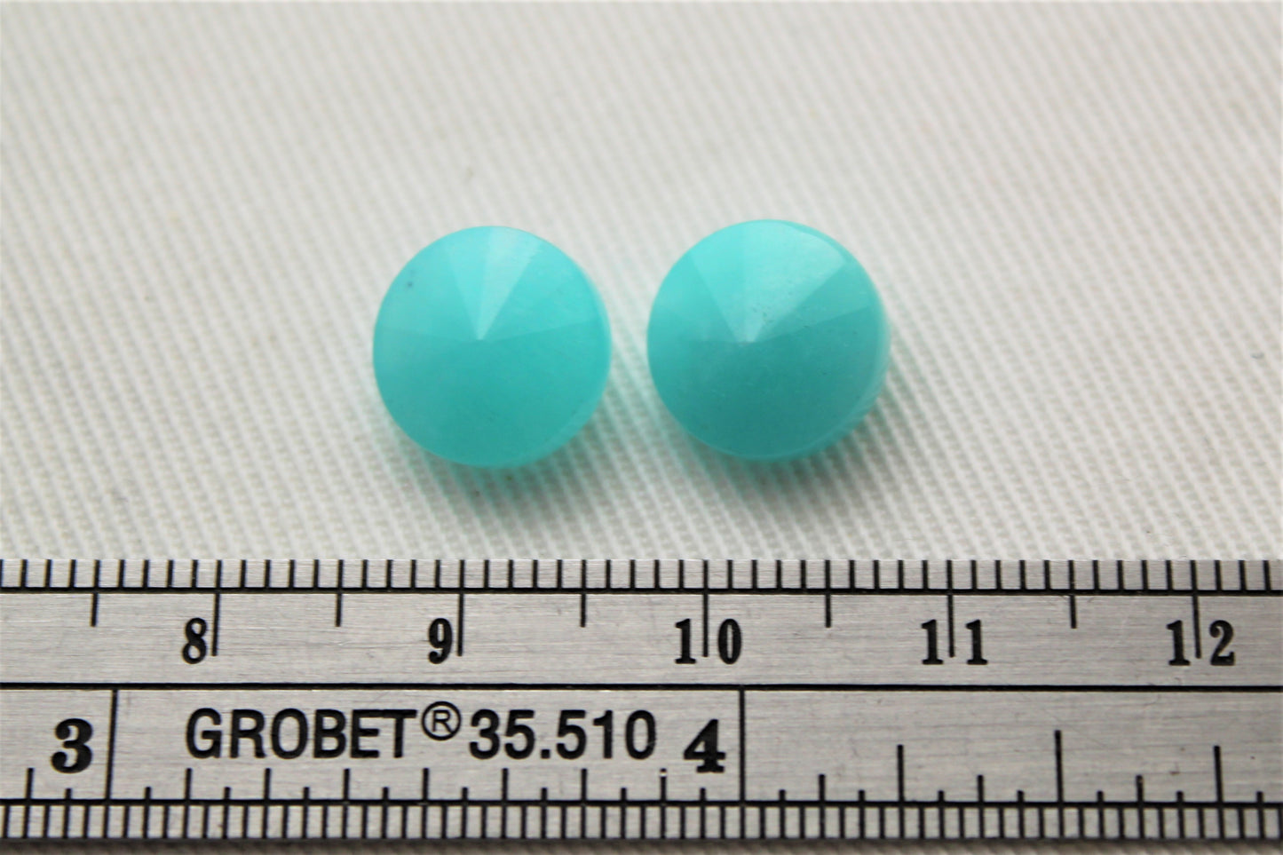 TWO Amazonite cabochons 10 MM Gemstones round drilled