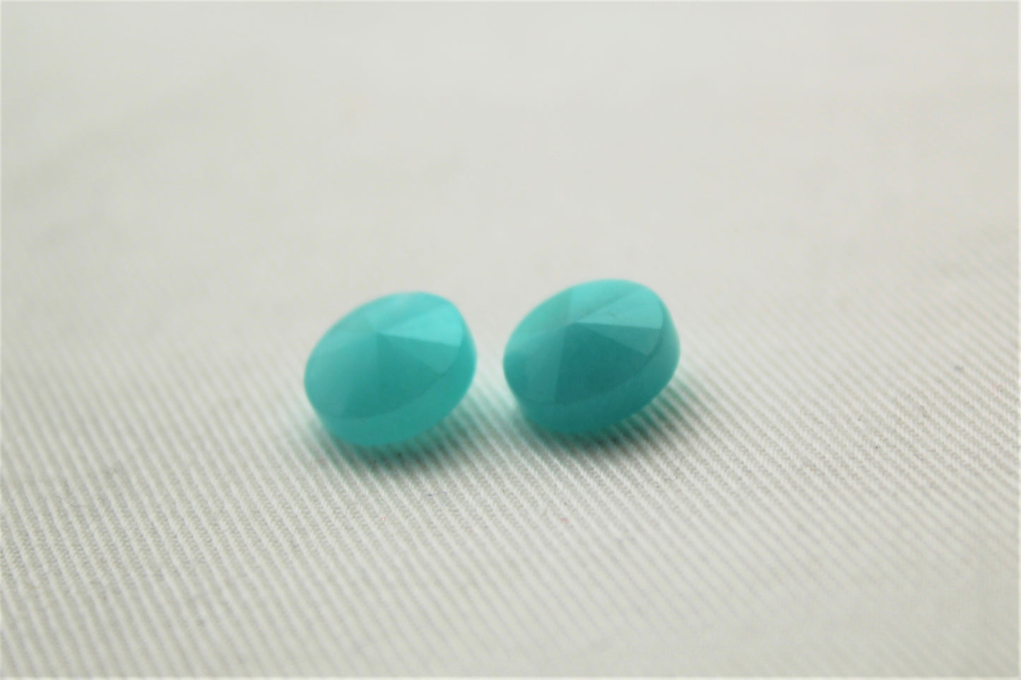 TWO Amazonite cabochons 10 MM Gemstones round drilled