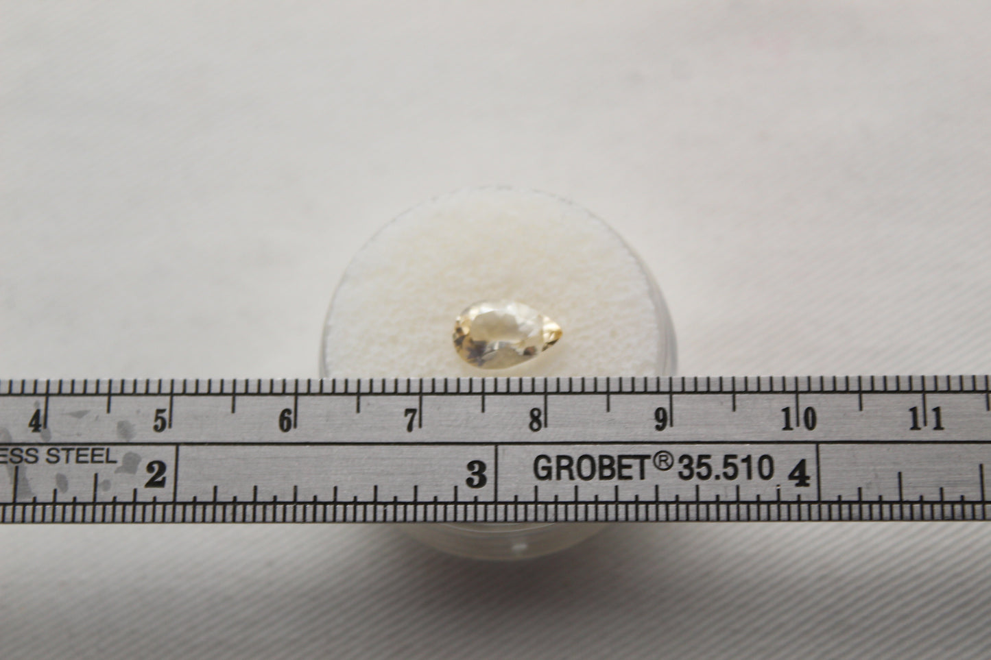 Faceted Citrine Gemstone yellow pear shape