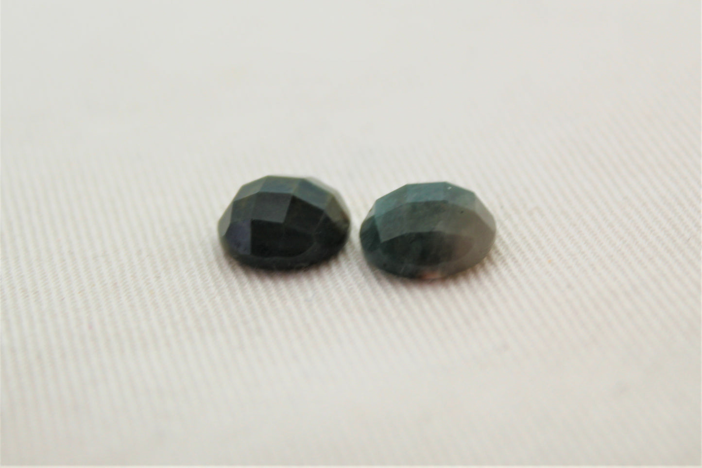 TWO rose cut Green Jasper cabochons Gemstones round 10MM