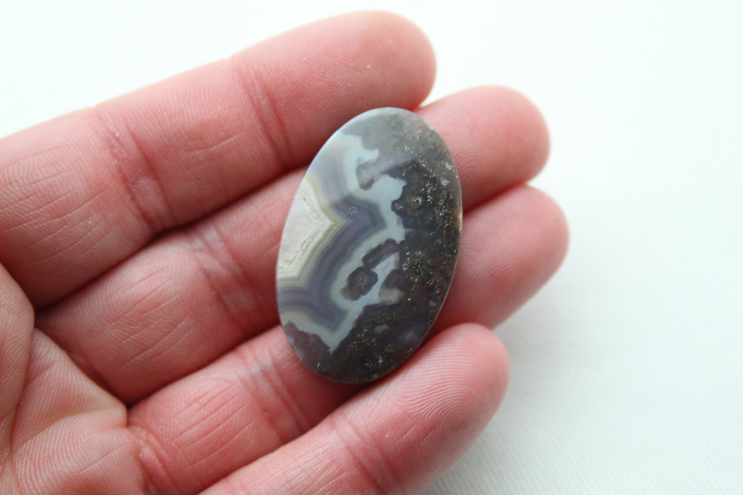 Purple Agate Cabochon Gemstone Oval