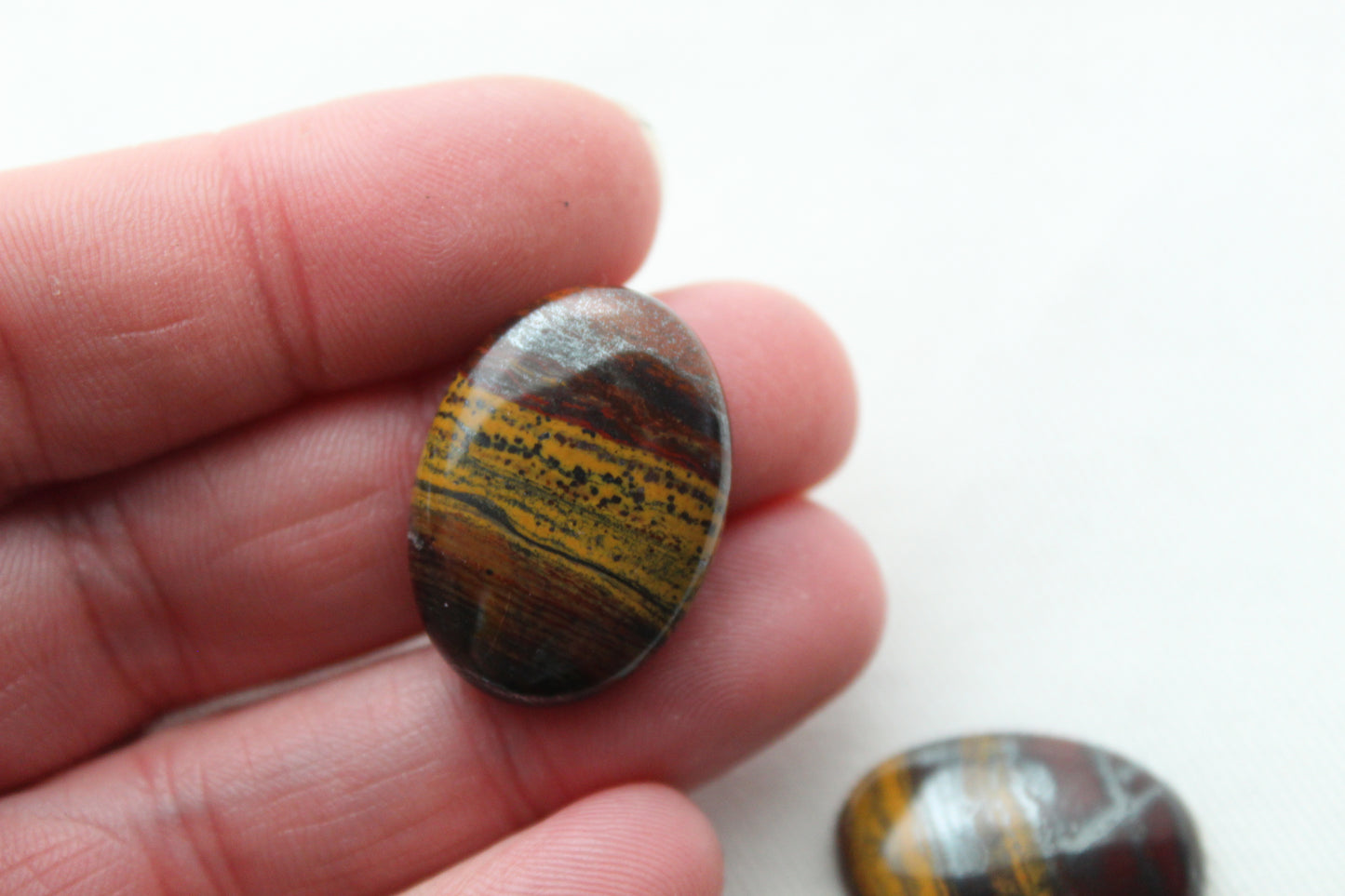 TWO Iron Tiger Eye Cabochon freeform Shape Gemstone