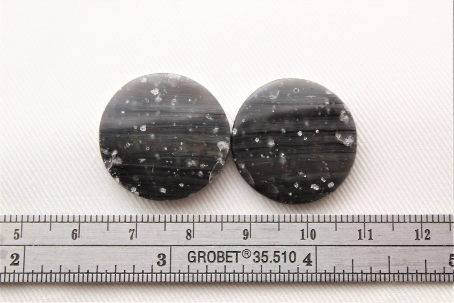 Midnight Galaxy Obsidian pair cabochon round gemstone 23MM