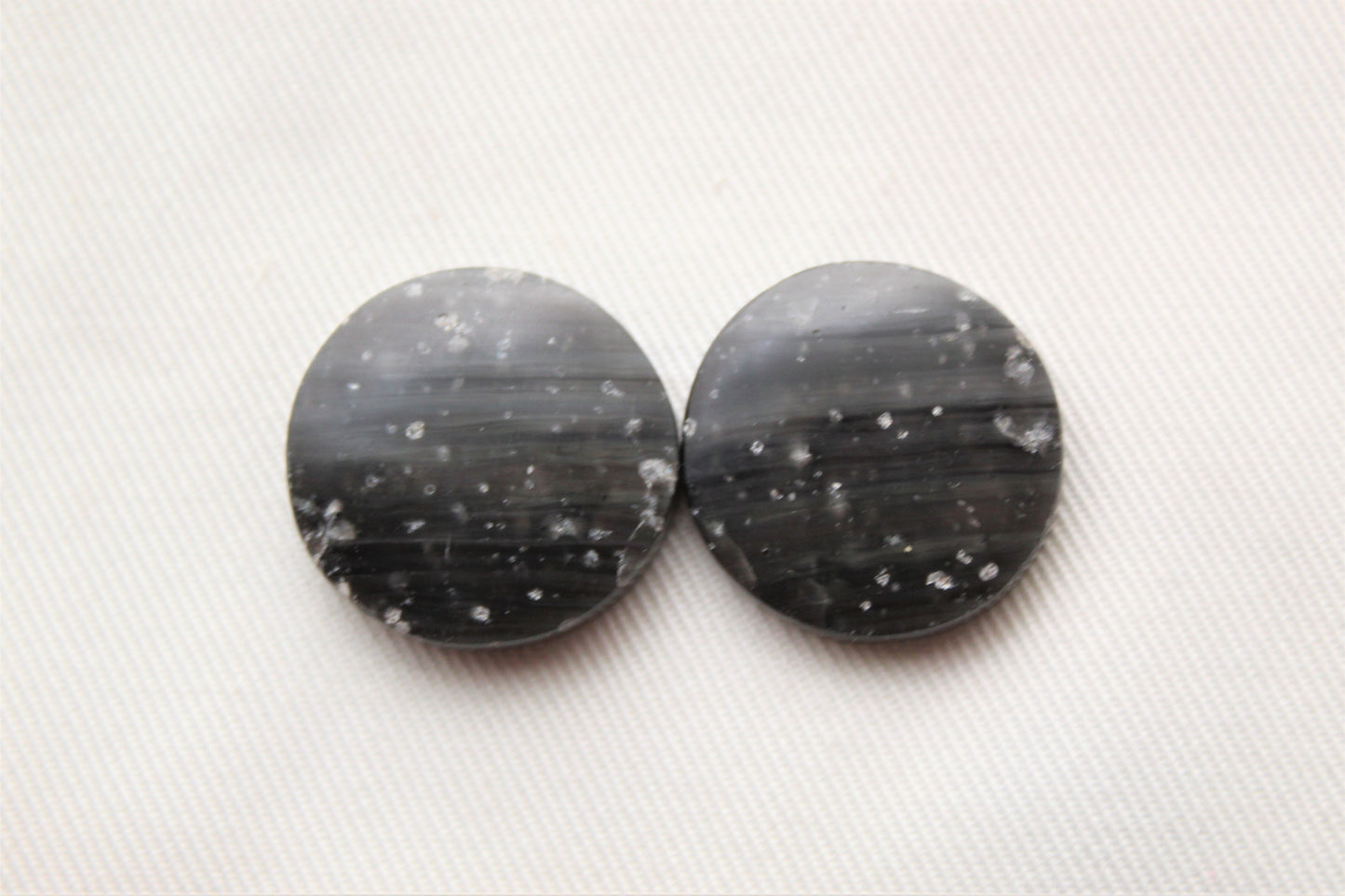 Midnight Galaxy Obsidian pair cabochon round gemstone 23MM