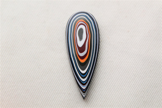 Fordite Cabochon teardrop yellow white red