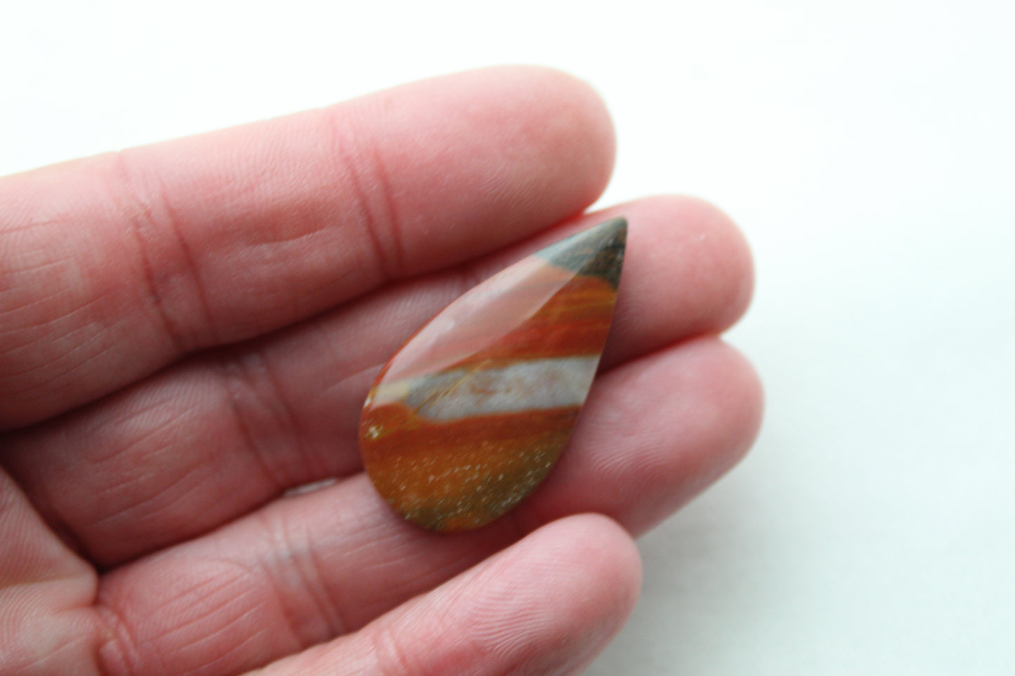 Cabochon of Australian Jasper Cabochons teardrop yellow gray terra cotta