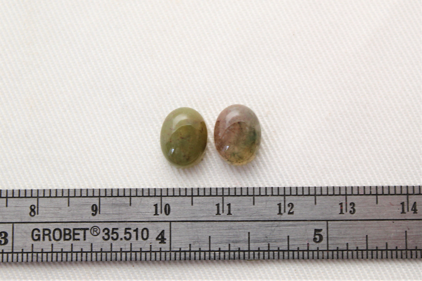 TWO Green Bloodstone Cabochons Oval 8X10MM